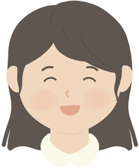 눈웃음 여자 학생 어린이 일러스트