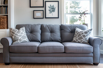 Grey modern style sofa in american style living room