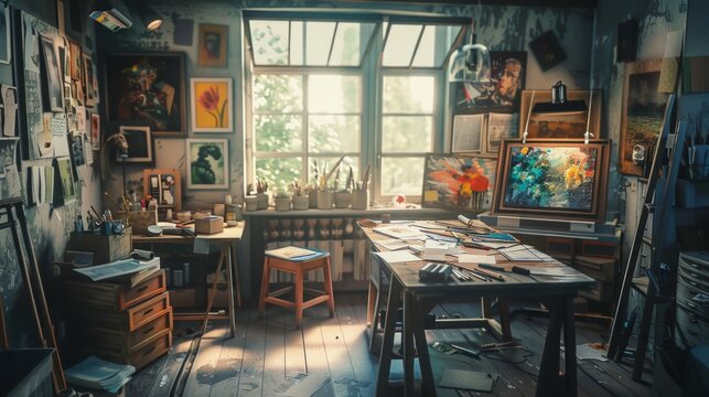 Creative Artist Workplace Room No People Hobby