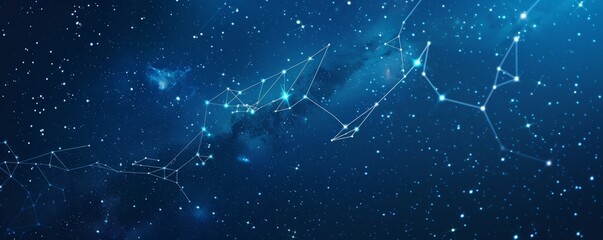 Celestial Constellations in Night Sky
