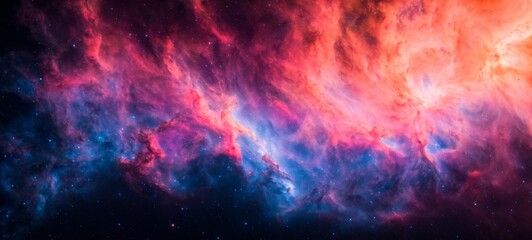 Loud blue and pink clouds mix ethereal cosmic nebula impact 