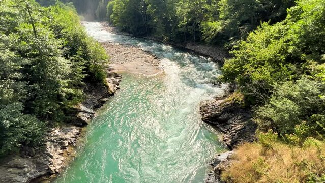 adventure, arkhyz, background, blue, bolshaya laba river, canyon, caucasus, caucasus mountains, cliff, cloud, cloudy, construction, countryside, emerald river, forest building, forest farm, fresh envi