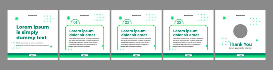 modern carousel slide templates for social media posts © Rozin