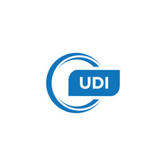 modern minimalist UDI monogram initial letters logo design