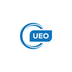 modern minimalist UEO monogram initial letters logo design