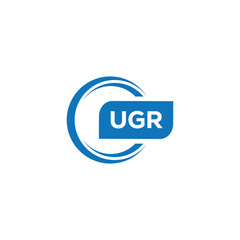 modern minimalist UGR monogram initial letters logo design