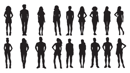 group silhouette of a man and woman.