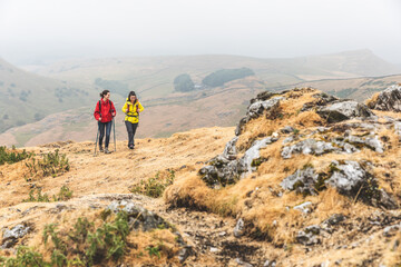 Fototapeta na wymiar Women hiking in the Peak District in England