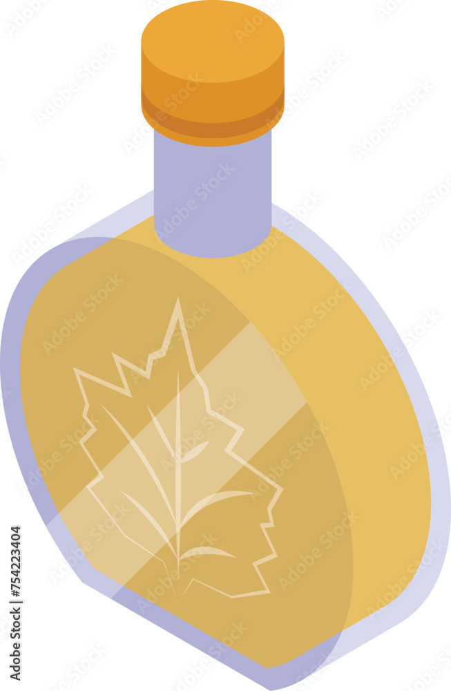 Poster maple tree nectar jar icon isometric vector. sugary syrup topping. fluid extract sugared elixir