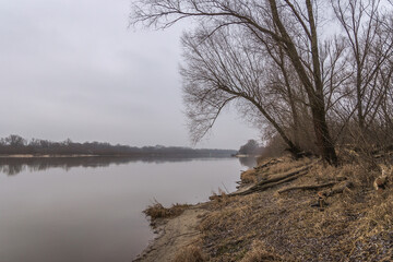 Obraz na płótnie Canvas River Vistula, view from Siekierki area of Warsaw city, Poland