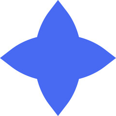 A blue flower with a white background