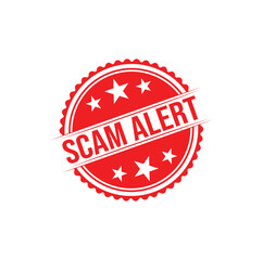 SCAM ALERT Rubber stamp design. VECTOR ILLUSTRATION.