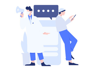 Medical characters fighting the epidemic flat vector concept operation hand drawn illustration
