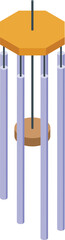 Tribal wind chime icon isometric vector. Traditional spiritual ornament. Tinkling hung arrangement