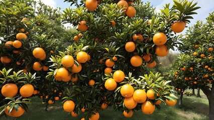 Orange tree with oranges