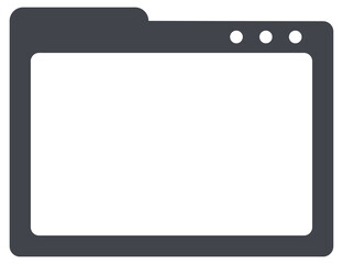 Black folder vector icon isolated on white background.