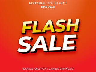 flash sale text effect, font editable, typography, 3d text. vector template