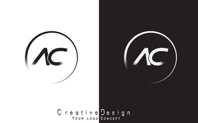 AC letter logo design template vector