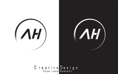  AH letter logo design template vector