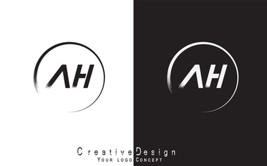  AH letter logo design template vector