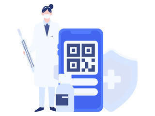 Medical characters fighting the epidemic flat vector concept operation hand drawn illustration
