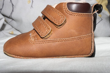 An adorable closeup of baby shoes