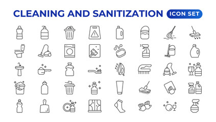 Cleaning line icons. Laundry, Window sponge, and Vacuum cleaner icons. Washing machine, Housekeeping service, and Maid cleaner equipment. Window cleaning, Wipe off, laundry washing machine.