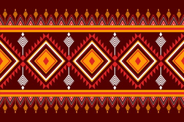 ethnic patten concept, geometric fabric pattern, flowers, native ethnic, beautiful colors, designed for backgrounds, promoters, advertisements, flyers, websites, ethnic events