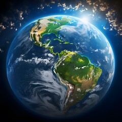 Fototapeta premium serene beauty of Earth as seen from space on Earth Day