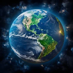 Photo sur Plexiglas Pleine Lune arbre serene beauty of Earth as seen from space on Earth Day