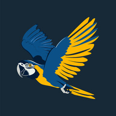 Flat Vector Parrot Design Logo