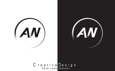 AN letter logo design template vector