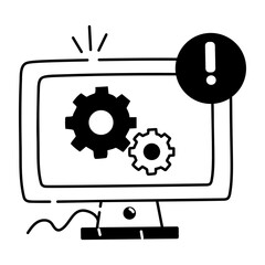 Here’s a linear icon depicting a software problem 