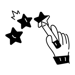 Premium glyph icon depicting high rating 