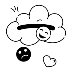 A well-designed linear icon of cloud feedback 