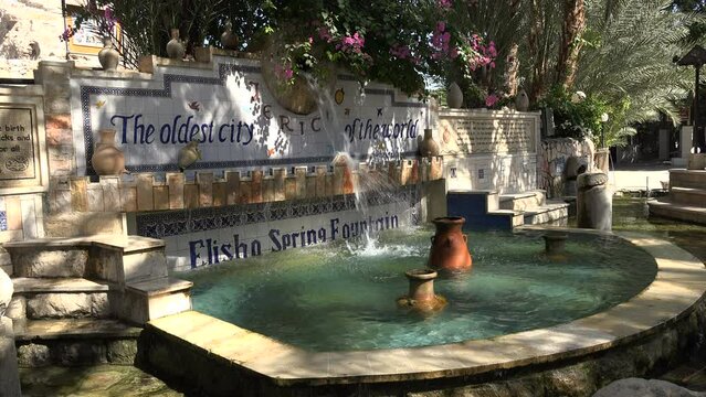 Water fountain near an archaeological site in Jericho, to some accounts the oldest city in the world, in the West Bank
