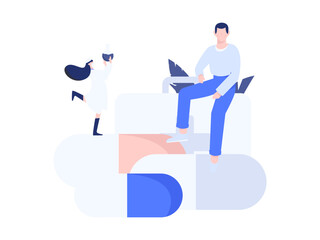 Medical characters fighting the epidemic flat vector concept operation hand drawn illustration
