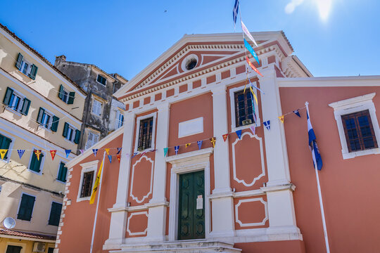 Holy Fathers and St Arsenios Church in historic part of Corfu, Corfu Island, Greece