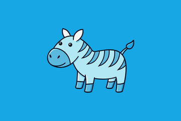 2d--flat-design-style--a-chubby-cute-and-fat--zebra vector art illustration