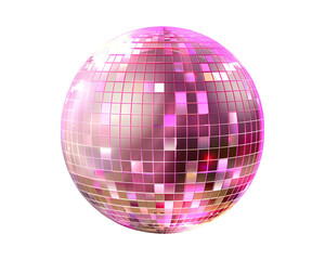 purple disco ball on transparent background 