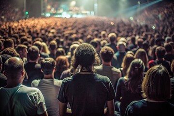 Naklejka premium back side of people at concert