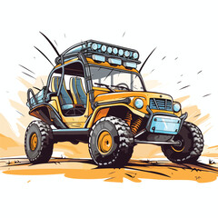 Fototapeta na wymiar A dune buggying adventure with a dune buggy vector illustration