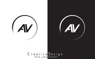 AV letter logo design template vector