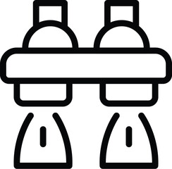 Aqua board icon outline vector. Beach flying board. Adventure extreme watersport