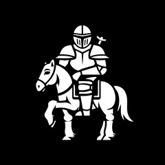 the logo of a knight on a horse on white background