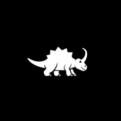 mininalist logo of prehistoric animal simple black and white