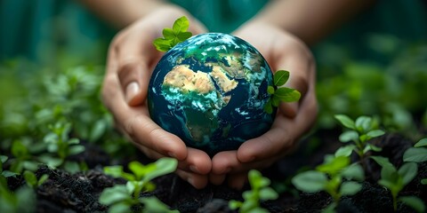 Embracing Environmental Conservation: A Global Perspective. Concept Environmental Conservation, Global Perspective, Sustainable Practices, Biodiversity Protection, Eco-Friendly Innovation - obrazy, fototapety, plakaty