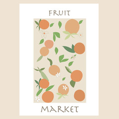 Fruit Market Orange design illustration poster design - 754243670