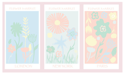 Flower market London New York Paris - 754243838