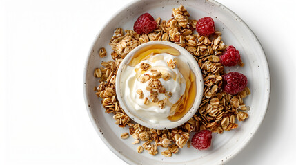 Obraz na płótnie Canvas Bowl Luscious White Base Greek Yogurt, generative ai